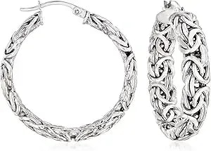 Ross-Simons Sterling Silver Byzantine Hoop Earrings