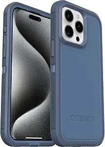 Otterbox Iphone 15 Pro Max (Only) - Defender Series Xt Case - Baby Blue Jeans (Blue) - Screenless - Lanyard Attachment - Microbial Defense Protection - Non-Retail Packaging