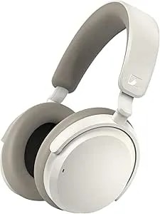 Sennheiser Accentum Wireless Bluetooth Headphones – Hybrid Anc Noise Cancelling, 50‑Hour Battery, Lightweight Over‑Ear Design, Clear Calls, Travel & Work Headset, White