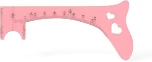 Silicone Eyebrow Stencil Ruler 4in1 Reusable Eyebrow Template For Brow Stamp Eyeliner Beginners Friendly Eye Makeup Eyelash Guide Tool (Pink)