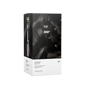 Igk Permanent Hair Dye Color Kit - 4n Original Brown - Brown Black - 100% Gray Color Coverage + Strengthen + Shine - Ammonia Free