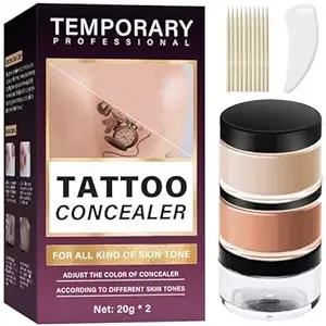 Tattoo Cover Up Makeup Waterproof, 2 Colors Cover Up Makeup For Tattoos Scars And Spots, Mixable Light And Dark Shades For Natural Look