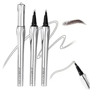 Blue Love 2pcs Two Prong Eyebrow Pens For Women - Waterproof, Long-Lasting Microblading Brow Pencils With Hair-Like Strokes For All-Day Eye Makeup (2pcs Brown)