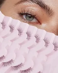 Easeful Half Lashes Natural Corner Eyelashes Wispy Natural Look Clear Band 3/4 Lashes Half-01