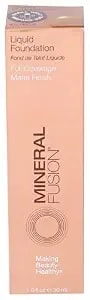 Mineral Fusion Full Coverage Foundation, Liquid Foundation - Olive 2- Olive Complexion W/Green Undertones, Lightweight Matte Finish, Up To 12 Hr Hydration, Hypoallergenic & Vegan, 1 Fl. Oz