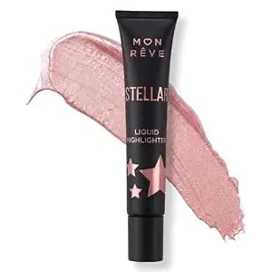 Mon Reve Stellar Liquid Highlighter For Face – Dewy Glow Illuminator With Micro-Pearls, Lightweight Blendable & Moisturizing Formula, Water Resistant, Clean Beauty – 0.61 Fl Oz (03 Rose)