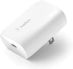 Belkin Usb C Charger Block 30w, Fast Charging - Iphone 17, Air, Pro, Pro Max, Samsung Galaxy s25, Ipad, Airpods, Apple Watch, Nintendo Switch 2 & More - White