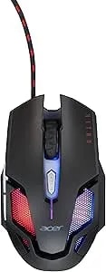 Acer Nitro Gaming Mouse III: 6D Optical Gaming Mouse With High 125MHz Polling Rate - 7 Colorful Breathing Lights With LED Logo And Pattern - 6 Optional DPI Shifts (800-7200) - 6 Buttons