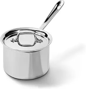 All-Clad d3® Stainless Steel 2 Quart Sauce Pan With Lid- Made In The Usa- The Original Bonded Professional Cookware- Oven Safe & Induction Compatible