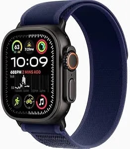 Apple Watch Ultra 2 [Gps + Cellular 49mm] - Black Titanium Case With Blue Trail Loop, S/M (Renewed)