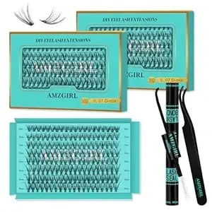 Lash Clusters Kit 320pcs, Eyelash Extension Kit 30+30d D Curl Diy Cluster Eyelashes Extensions Lash Bond And Seal Waterproof Lash Applicator Tools For Beginners(160pcs+160pcs,9-16mm Mix)