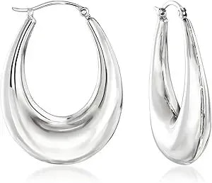 Ross-Simons Sterling Silver Graduated Hoop Earrings