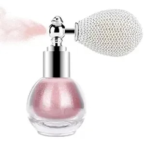 Kyda Glitter Powder Spray, Loose Shimmer Powder, Highlighter Spray Makeup For Face Body Hair, Lasting Glitter Hairspray, Cosmetic Sparkling Body Makeup, Soft Pink