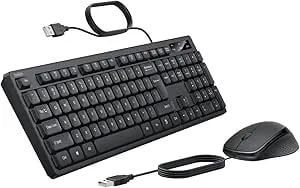 Belkin Connect Wired Keyboard And Mouse Combo - Usb A Keyboard Set W/Wired Mouse, Ergonomic Design - Perfect For Home, Office, Desk, Compatible With Laptop, Pc, Windows - Black