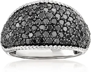 Ross-Simons 1.50 Ct. T.W. Pave Black Diamond Dome Ring In Sterling Silver