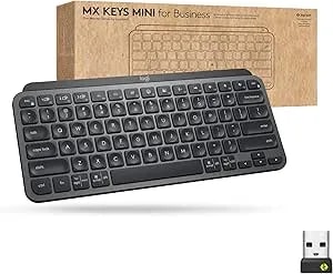 Logitech Mx Keys Mini Wireless Illuminated Keyboard For Business, Compact, Logi Bolt Technology, Backlit, Rechargeable, Globally Certified, Windows/Mac/Chrome/Linux - Graphite