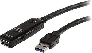 Startech.Com 32.8 Ft Active USB 3.0 (5Gbps) Extension Cable With AC Power Adapter - Shielded - Male To Female USB 3.2 Gen1 Type A Extender, TAA (USB3AAEXT10M)