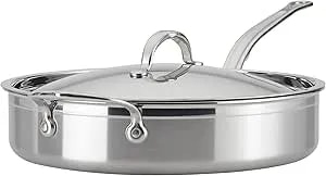 Hestan Probond Forged - Professional Clad Stainless Steel Sauté Pan, 5 Quart, With Helper Handle, Induction Compatible