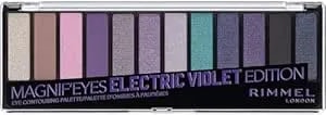 Rimmel London Magnif'Eyes Eyeshadow Palette, 12 Shades, Blendable Formula, Versatile, 008, Electric Violet, 0.5oz