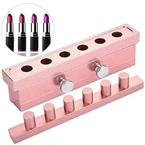 Diy Lipstick Mold With Stripper, 2/4/6 Cavities 12.1 Aluminum Alloy Rose Gold Dual Uses Lip Balm Maker Tool (6 Holes)