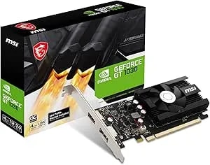 Msi Gaming Geforce GT 1030 4GB DDR4 64-Bit HDCP Support Directx 12 DP/HDMI Single Fan OC Graphics Card (GT 1030 4GD4 LP OC)