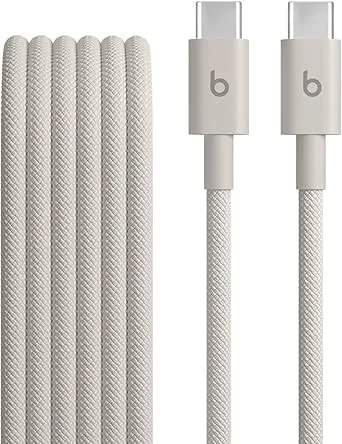 Beats Usb-C To Usb-C Woven Cable Fast Charging Durable/Tangle-Free Compatible Charger For Apple & Android Devices (1.5 M, 5 Ft) - Surge Stone
