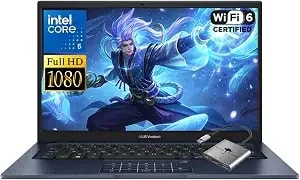 Asus Vivobook 14 14" Fhd Laptop, Intel 10-Core 5 120u(Up To 5ghz), 8gb Ram 512gb Ssd, Win 11 Wifi 6 Bluetooth Laptop For Creator Business Gaming Student Study Work W/Gm Accessory