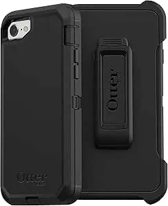 Otterbox Iphone SE 3rd & 2nd Gen, Iphone 8 & Iphone 7 (Not Compatible With Plus Sized Models) Defender Series Case - Black, Rugged & Durable, With Port Protection, Includes Holster Clip Kickstand