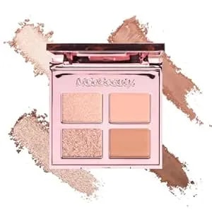 Mcobeauty Ultra Luxe Eyeshadow Quad Cheeky Chat - Pink Nude Shimmer & Matte Eye Shadow Palette - Blendable Buildable Long Wearing 4 Pan Compact With Mirror - Soft Finish Makeup - Vegan & Cruelty Free