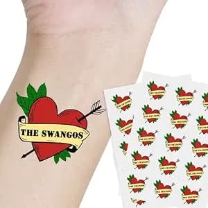 Personalized Name Your Text Heart And Arrow Temporary Tattoo Love Valentine'S Day Lover Gift Wedding Favors For Guest, 2x2 Inch