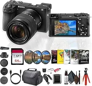 Sony Alpha a6700 Mirrorless Camera Kit With 18–135mm Zoom Lens (Ilce-6700m/B) – 26mp Aps-C Sensor - Ai Autofocus + 64gb Card + Filter Kit + Card Reader + Photo Software + More