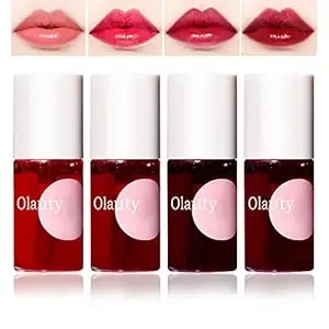 4 Colors Lip Tint Stain Set, Watery Lip Tint Mini Liquid Matte Lipstick, Lip Stain Long Lasting Waterproof, Korean Lip Gloss Moisturizing Natural, Multi-Use Lip And Cheek Tint, Lightweight Non-Sticky