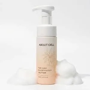 Pure Clear Makeup Remover Cell Foam 2-In-1 Deep Pore Facial Cleanser With Micro Bubbles Hydrating K-Beauty Skincare For Sensitive Skin 4.73 Fl. Oz. (140ml)