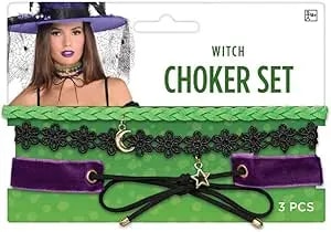 Enchanting Witch Choker Set (3 Pcs) - One Size Fits All, 3 Unique Designs - Perfect For Halloween, Cosplay, & Gothic Fashion