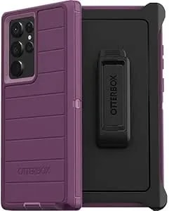 Otterbox Defender Pro Case & Belt Clip/Stand For Samsung Galaxy s22 Ultra (Not Or Plus Other Models) (Happy Purple),(Defender Pro Series)