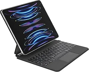 Belkin Pro Keyboard Case W/Magnetic Stand, Backlit Bluetooth Keyboard, Multi-Gesture Controls, Magnetic Apple Pencil Storage Compatibility, & Multimedia Keys For Ipad Pro 12.9" & Ipad Air 13" - Black