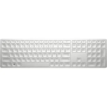 HP 970 Programmable Wireless Keyboard (Silver) - Bluetooth & 2.4 Ghz Wireless Multi-Device Connectivity - USB-C Rechargeable Battery - 24 Programmable Keys - Works With Windows & Macos (3Z729AA#ABA)