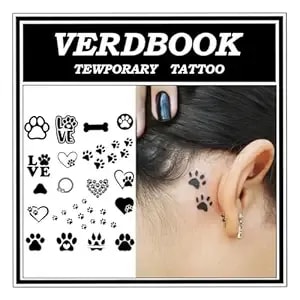 Waterproof Temporary Tattoos: 2-Sheet Tattoo Kit With Realistic Body Stickers, Semi-Permanent Tattoos For Adults Lasting 7-15 Days – Safe For Men & Women, Paw Motif Set