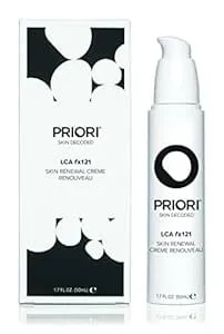 Priori Skincare Skin Renewal Cream With Lactic Acid Retexturizing Face Moisturizer For Dark Spots, Fine Lines & Wrinkles, Acne Scars Vitamin C, E, Fragrance Free Women & Men Skincare 1.7 Fl Oz