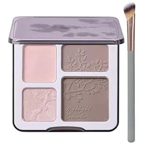 Face Highlighter Contour Shading Palette Sculpting Long-Lasting Pressed Powder Smooth Matte Shimmer Finish Makeup For Cool Toned Skin