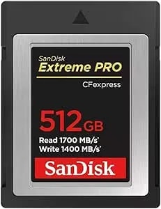 Sandisk Extreme Pro 512gb Cfexpress Type-B Memory Card, 1700mb/S Read, 1400mb/S Write