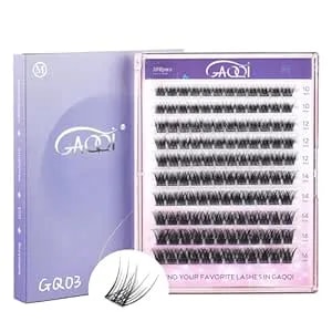Gaqqi Lash Clusters, Eyelash Clusters 120pcs C Curve Individual Lashes, Wispy Cluster Eyelash Extension 10-16mm Mixed Length, Natural Looking Cluster Lashes （gq03,C,10-16mm)