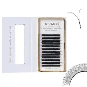 Decemars Yy Eyelash Extensions 0.07mm D 12mm 1320 Fans Soft W Lash 12 Rows - Waterproof And Windproof, Lightweight And Soft, Suitable For Beginners And Professional Salon Use, Comfortable For Daily Wear