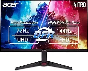 Acer Nitro 27” 4k Uhd 3840 X 2160 Gaming Ips Monitor - Amd Freesync - Up To 72hz Refresh Rate With Dfr To Fhd 144hz - Up To 0.5ms - 1 X Display Port 1.4 & 2 X Hdmi 2.0 Ports - vg270k l1bmiipx