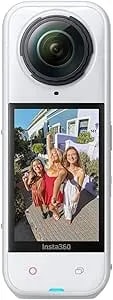 insta360 x5 Satin White - Waterproof 8k 360° Action Camera, Leading Low Light, Invisible Selfie Stick Effect, Rugged And Replaceable Lens, 3-Hour Battery, Built-In Wind Guard, Stabilization