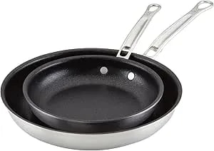 Thomas Keller Insignia By Hestan - Stainless Steel Frying Pan Set With Titum Nonstick System, Induction Cooktop Compatible, Made Without Pfoas (8.5" & 11")