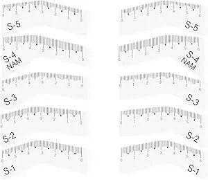 5pairs Of Natural-Looking Brow Shapes Eyebrow Stencils Ruler Plastic Eyebrow Caliper Easy Mapping Shaping Reusable Microblading Measuring Tool Positioning Shaper Stencil Guide