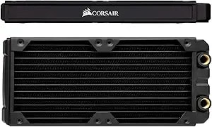 Corsair Hydro X Series xr5 240 Mm Water Cooling Radiator (Dual 120 Mm Fan Mounts, Easy Installation, Premium Copper Construction, Polyurethane Coating, Integrated Fan Screw Guides) Black