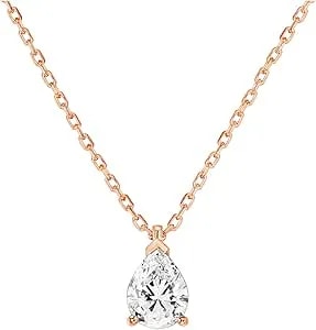 Pavoi 14k Gold Plated Cubic Zirconia Diamond Pendant Necklace For Women - Adjustable Slider