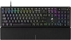 Corsair K70 CORE RGB Mechanical Wired Gaming Keyboard With Palmrest – Pre-Lubed MLX Red Linear Switches, SOCD, ABS Double-Shot Keycaps, Sound Dampening, Media Control Dial, Qwerty NA – Black